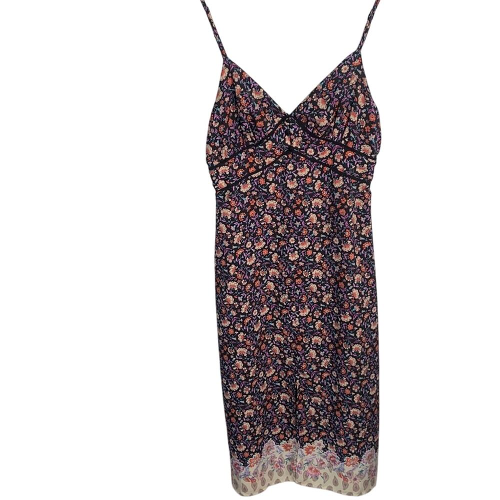 Gilli V-Neck Cottagecore Sleeveless Floral Strap Midi Slip Dress W-613 Sz M